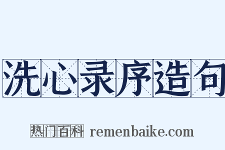 洗心录序造句是什么意思的图片